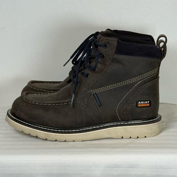 Ariat Rebar Wedge Moc Toe Waterproof Leather Work Boots Women’s Size 8B - Picture 2 of 12